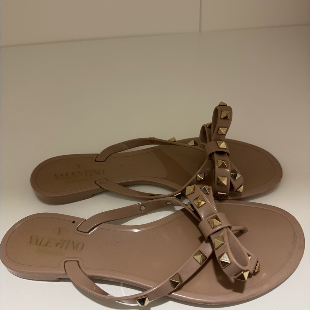 Valentino Women's Beige Studded Sandals